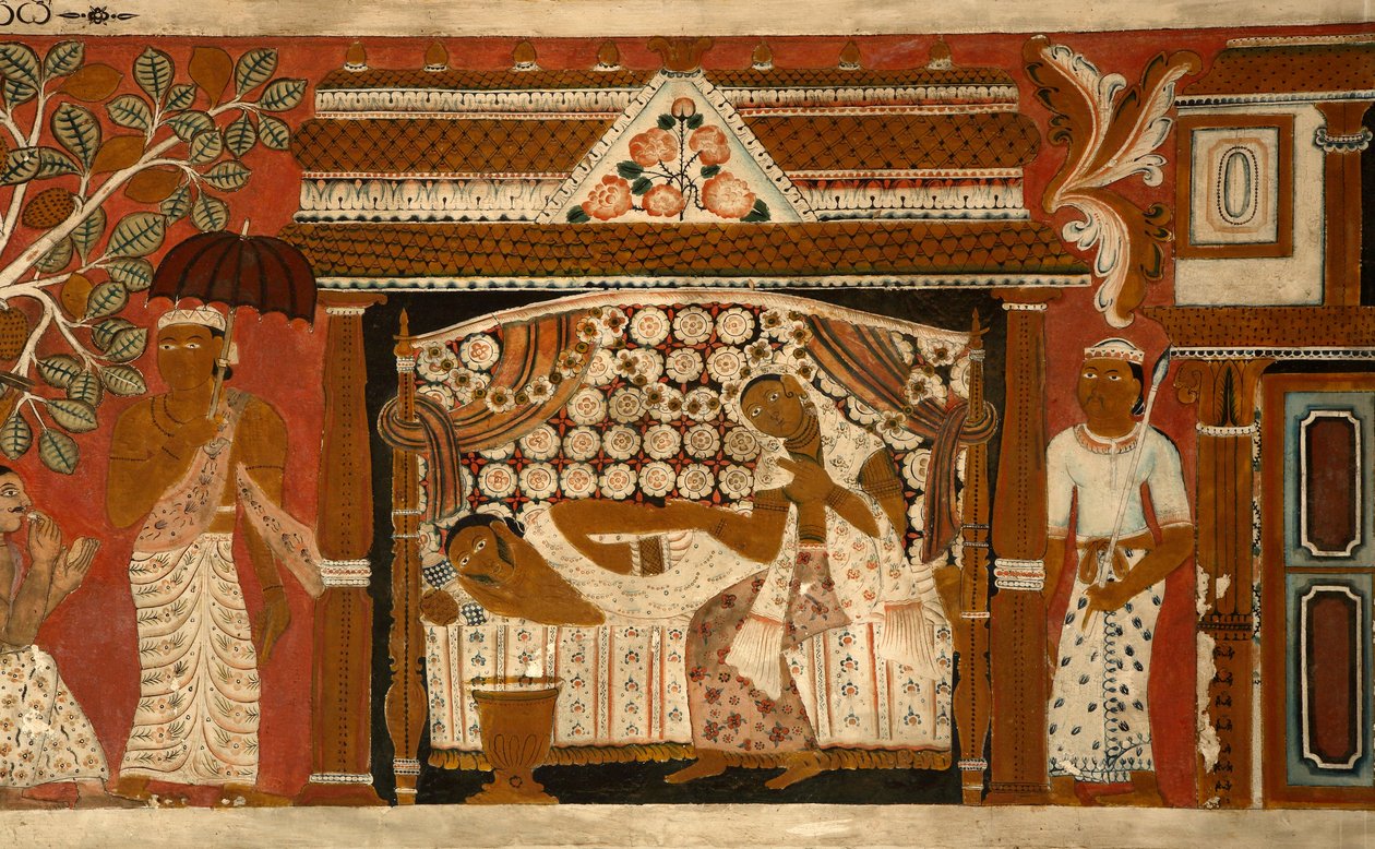 Peinture murale dans la Maison des Images du temple Subdharama, Dehiwala - Sri Lankan School