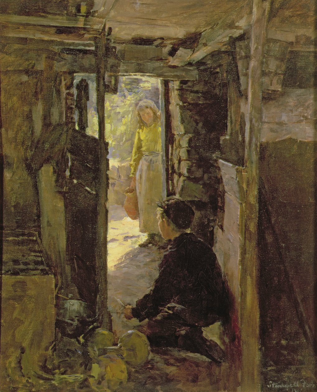 À la porte du cottage - Stanhope Alexander Forbes