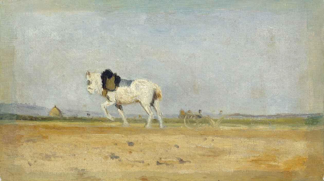 Un cheval de labour dans un champ, 1870-1874 - Stanislas Lepine
