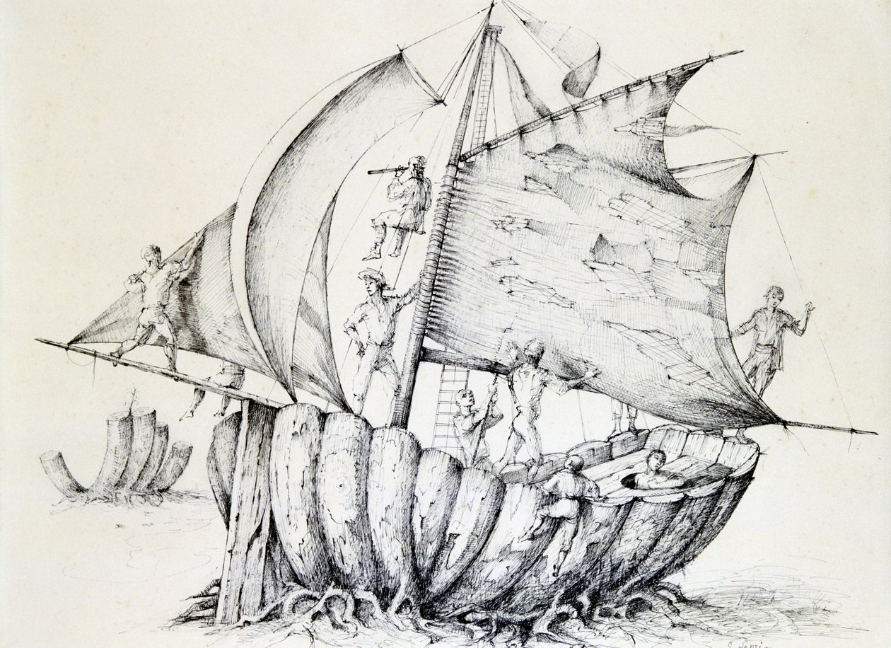 Le navire, vers 1850-1890 - Stanislas Lepine