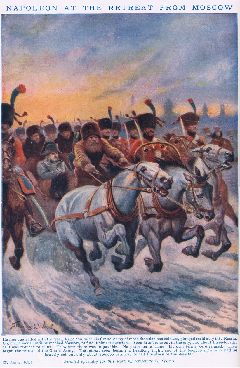 Napoléon lors de la retraite de Moscou en 1812 - Stanley L. Wood