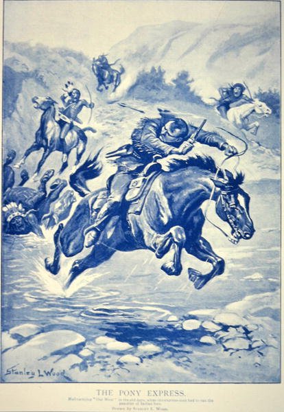 Pony Express poursuivi par des Indiens - Stanley L. Wood