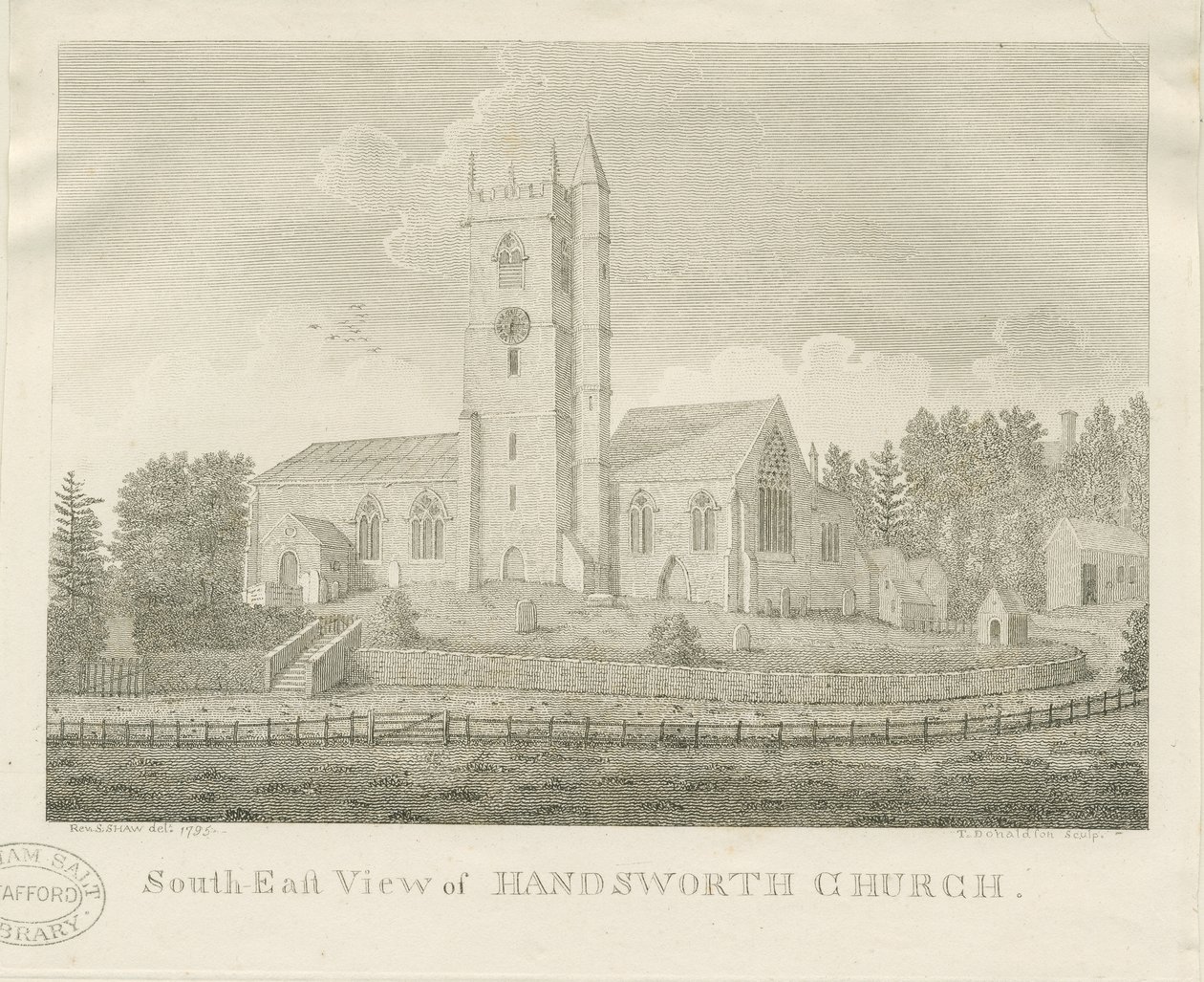 Église de Handsworth (gravure) - Stebbing Shaw