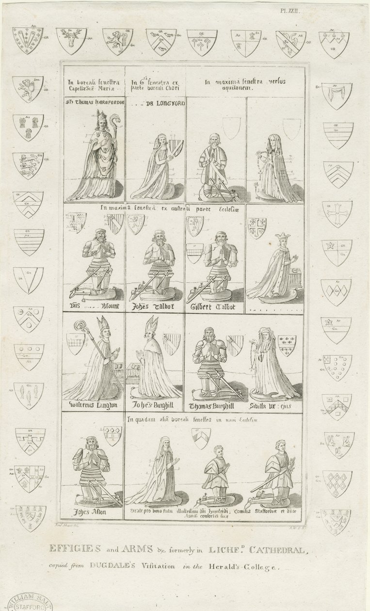 Cathédrale de Lichfield - Effigies et Armoiries - Stebbing Shaw
