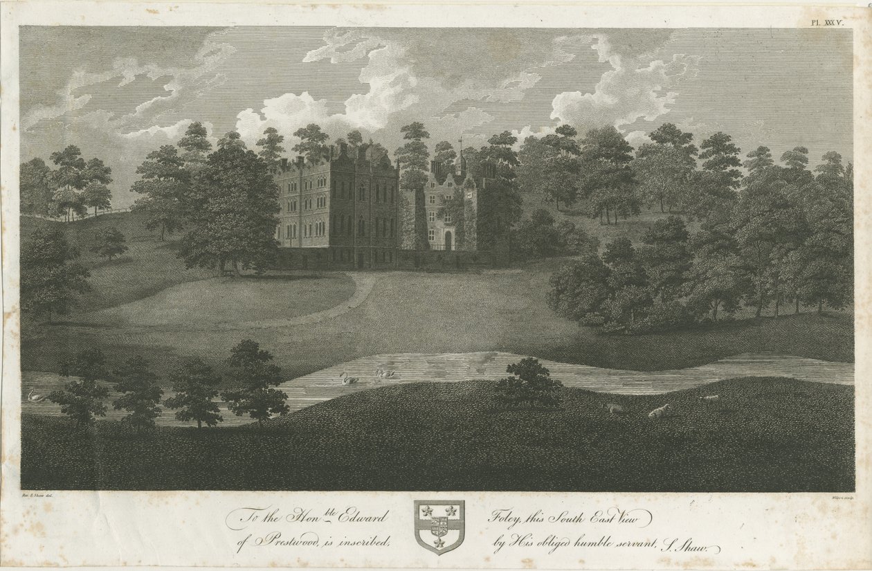 Prestwood Hall: gravure, nd [1762-1802] - Stebbing Shaw