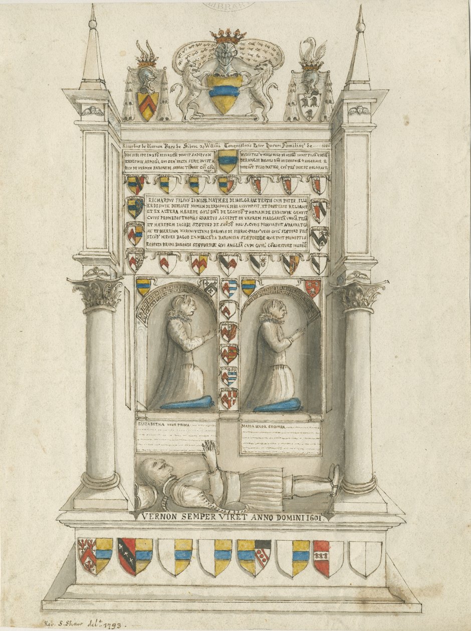 Église de Sandon - Tombe de Sampson Erdeswicke - Stebbing Shaw