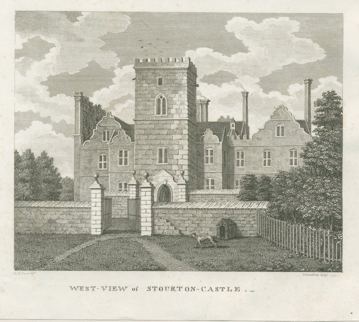 Château de Stourton : gravure - Stebbing Shaw