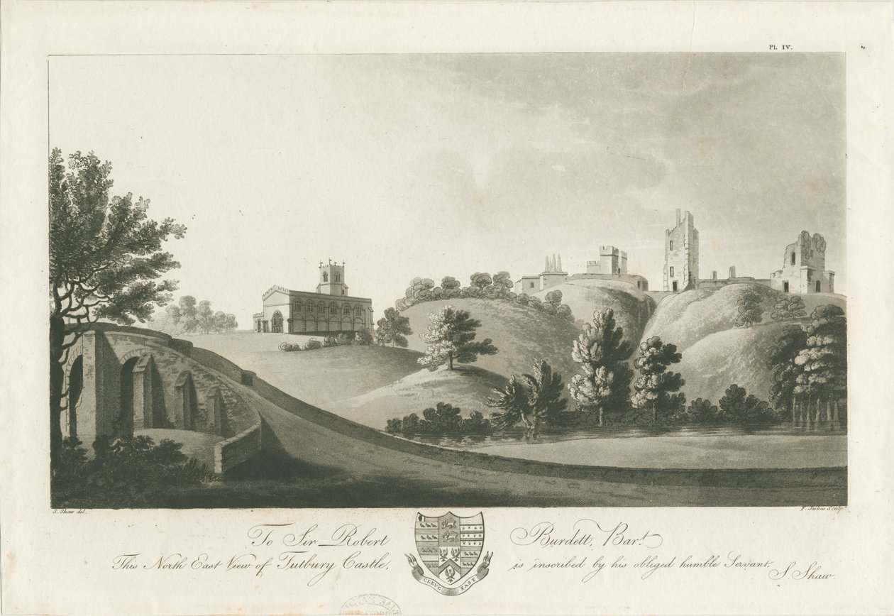 Château de Tutbury - Vue nord-est - Stebbing Shaw