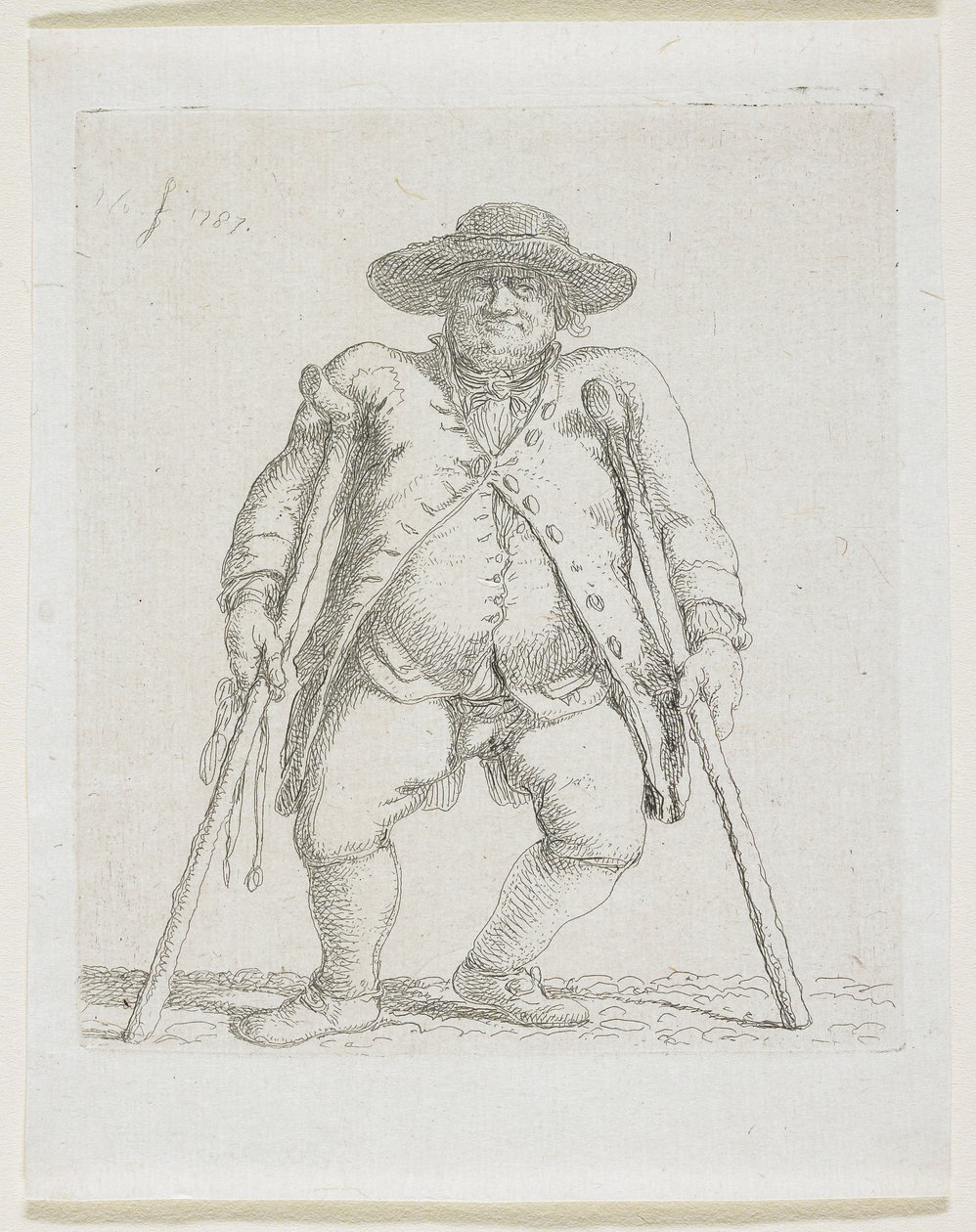 Homme avec Béquilles; "Orlandini" - Stefan Juliusz Norblin de la Gourdaine