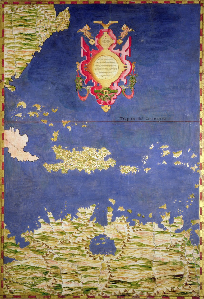 Carte des îles des Caraïbes - Stefano Bonsignori