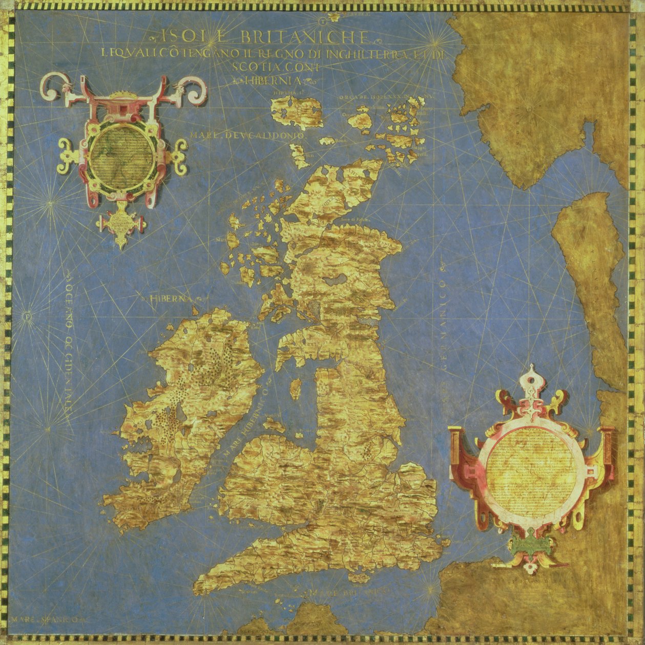 Carte des îles britanniques du XVIe siècle, de la 