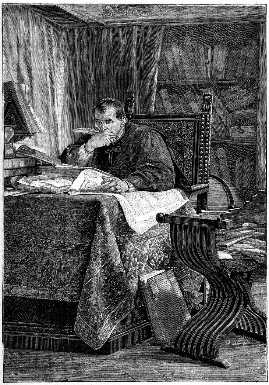 Portrait de Niccolò di Bernardo dei Machiavelli (Nicolas Machiavel) - Stefano Ussi