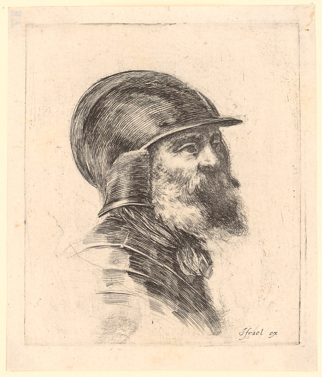 Homme barbu coiffé d