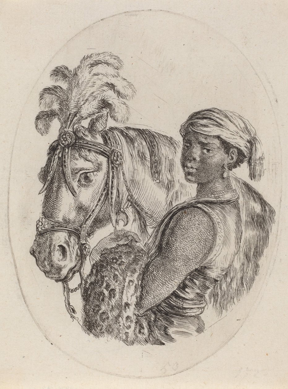 Palefrenier noir avec un cheval arabe, 1649-1650 - Stefano della Bella