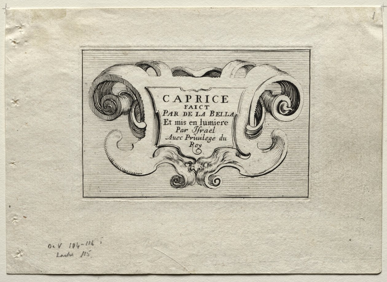 Caprices : Page de titre - Stefano della Bella