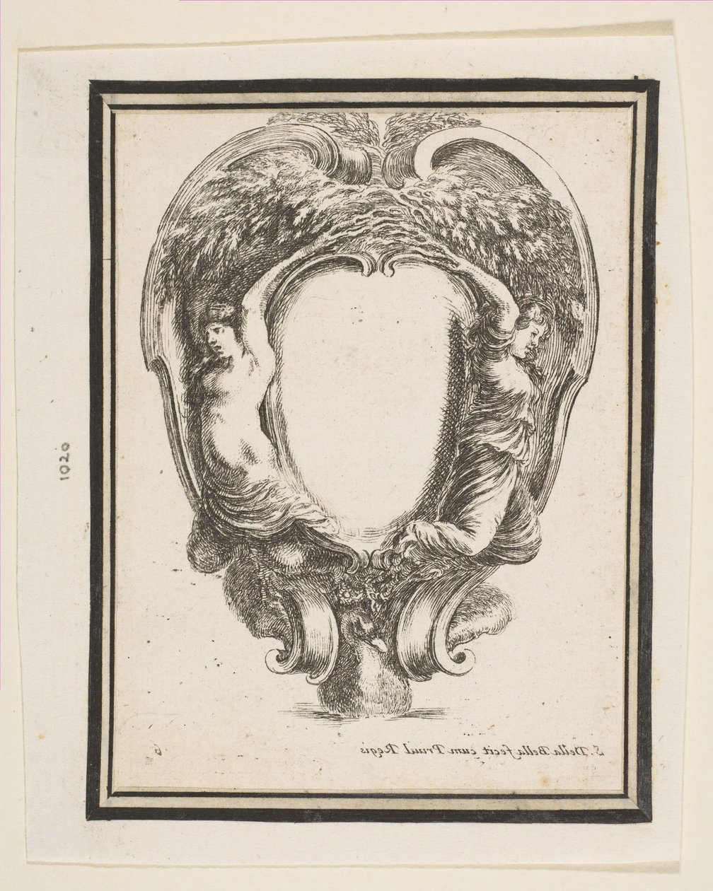Cartouche avec canard et nymphes - Stefano della Bella
