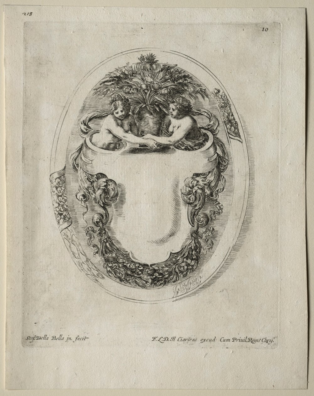 Collection de divers caprices et nouveaux dessins de cartouches et ornements : No 10 - Stefano della Bella