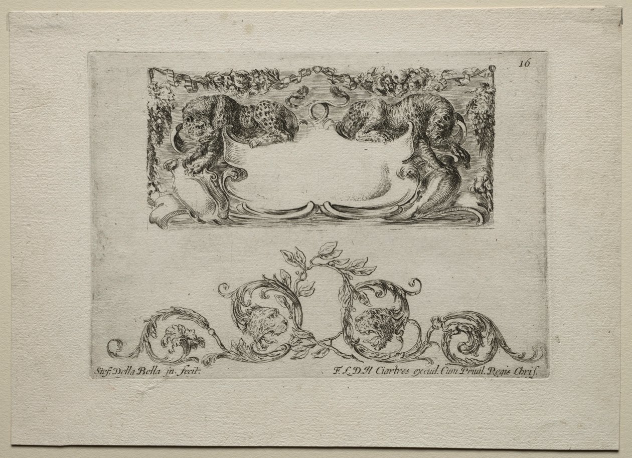 Collection de divers caprices et nouveaux dessins de cartouches et ornements : N° 16 - Stefano della Bella