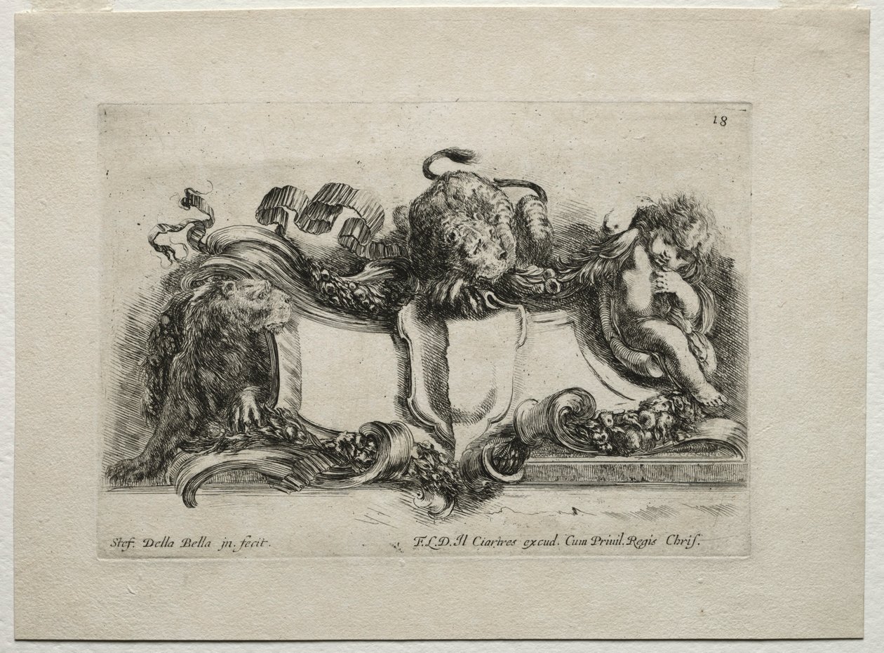 Collection de divers caprices et nouveaux dessins de cartouches et ornements : n° 18 - Stefano della Bella