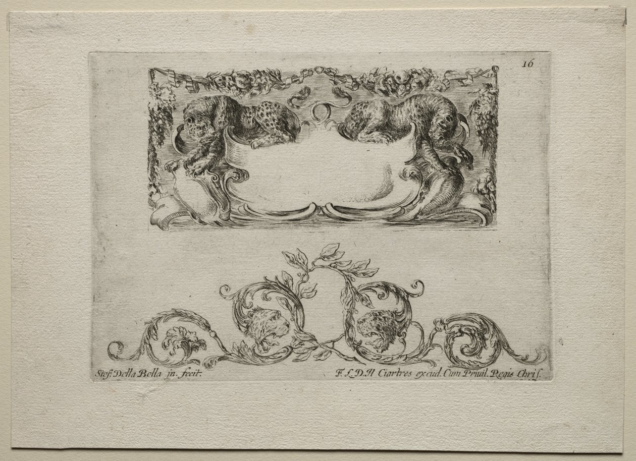 Collection de divers caprices et nouveaux dessins de cartouches et ornements : No 16 - Stefano della Bella