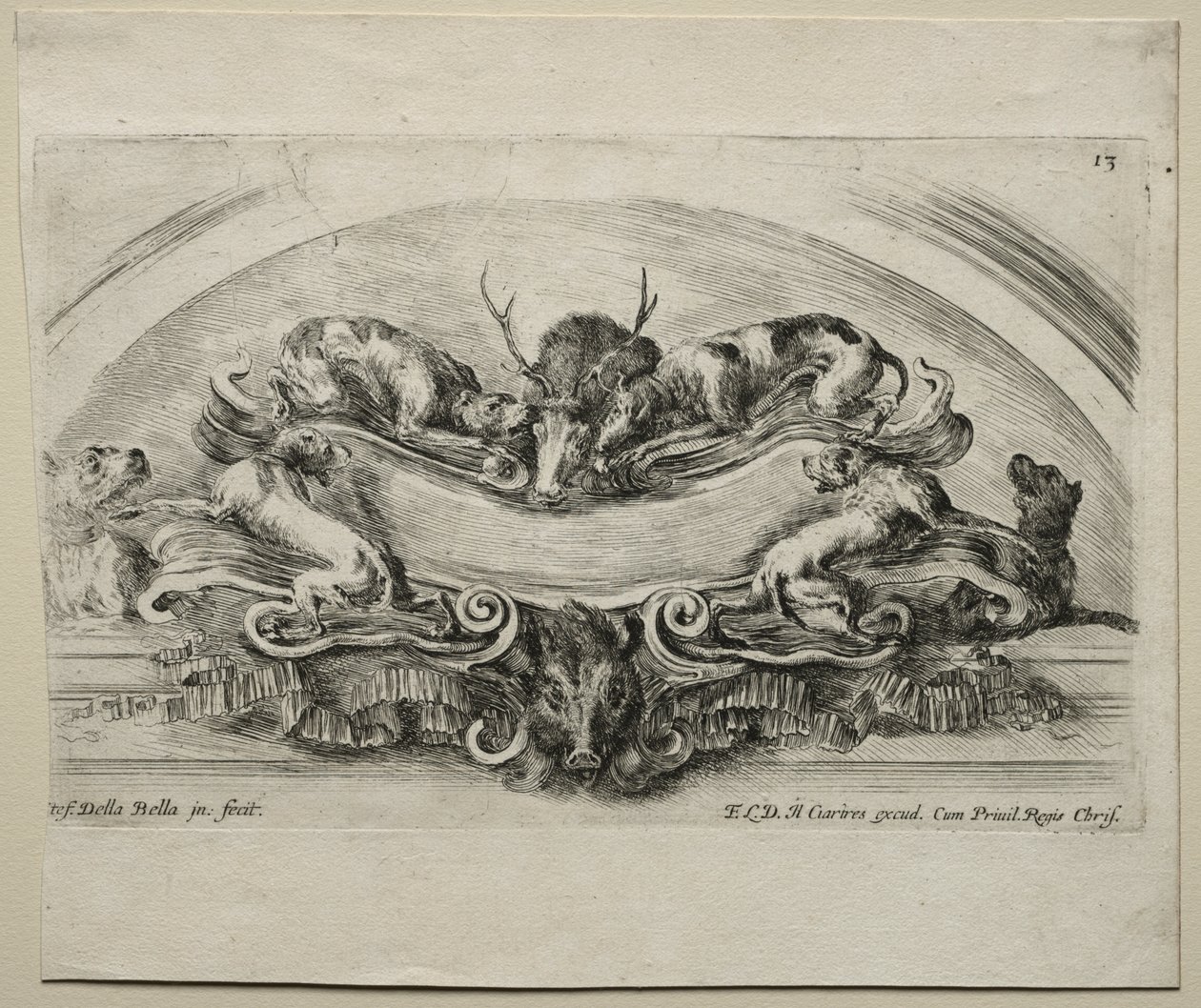 Collection de divers caprices et nouveaux dessins de cartouches et ornements : No 13 - Stefano della Bella
