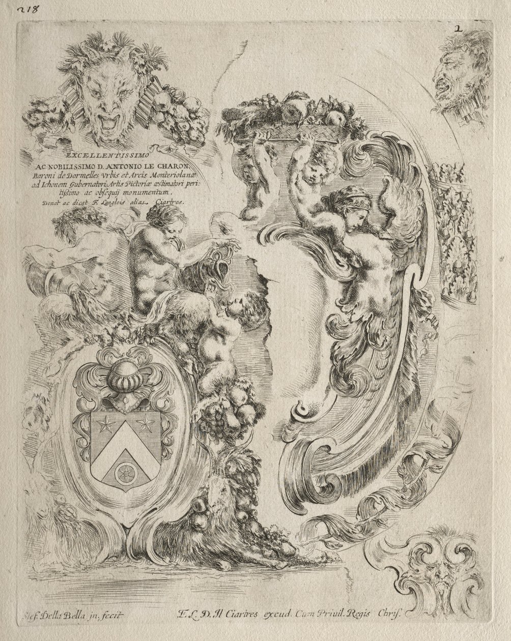 Collection de divers caprices et nouveaux dessins de cartouches et ornements : No. 2 - Stefano della Bella
