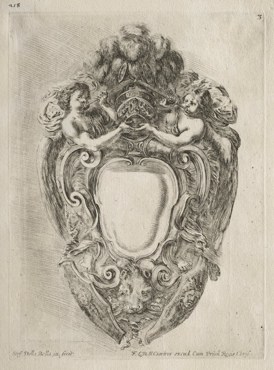 Collection de divers caprices et nouveaux dessins de cartouches et ornements : No. 3 - Stefano della Bella