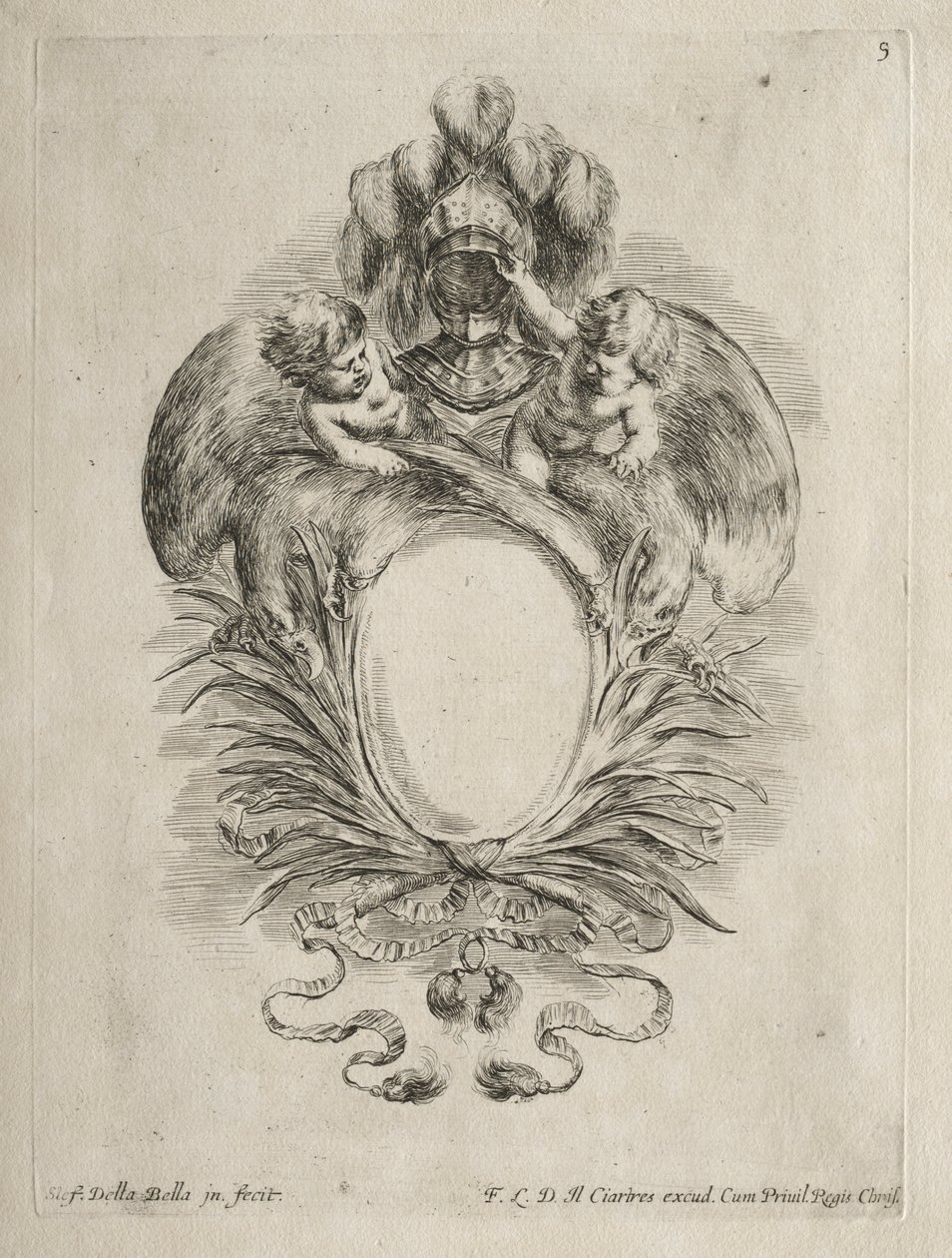 Collection de divers caprices et nouveaux dessins de cartouches et ornements : n° 5 - Stefano della Bella