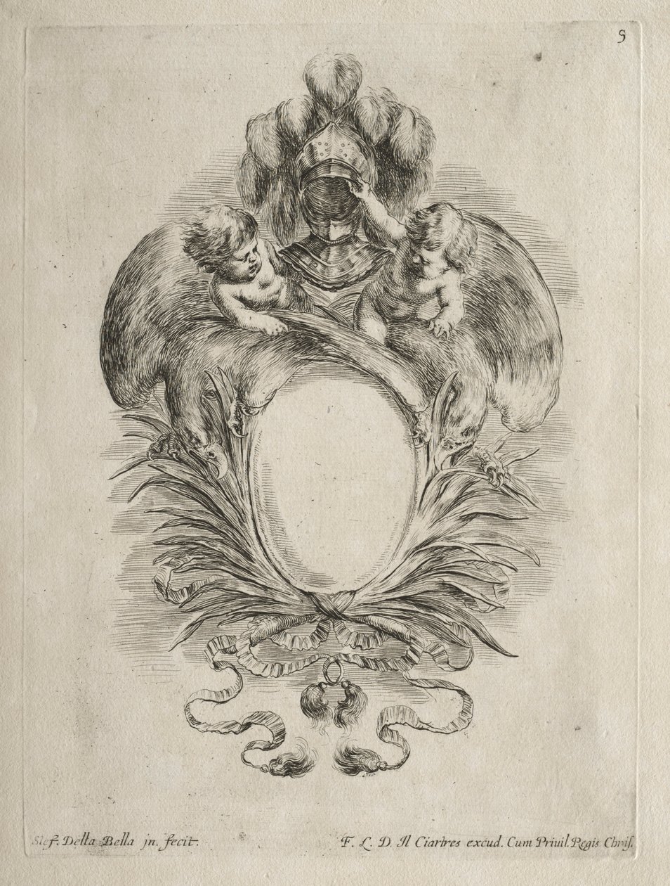 Collection de Divers Caprices et Nouveaux Dessins de Cartouches et Ornements : No. 5 - Stefano della Bella