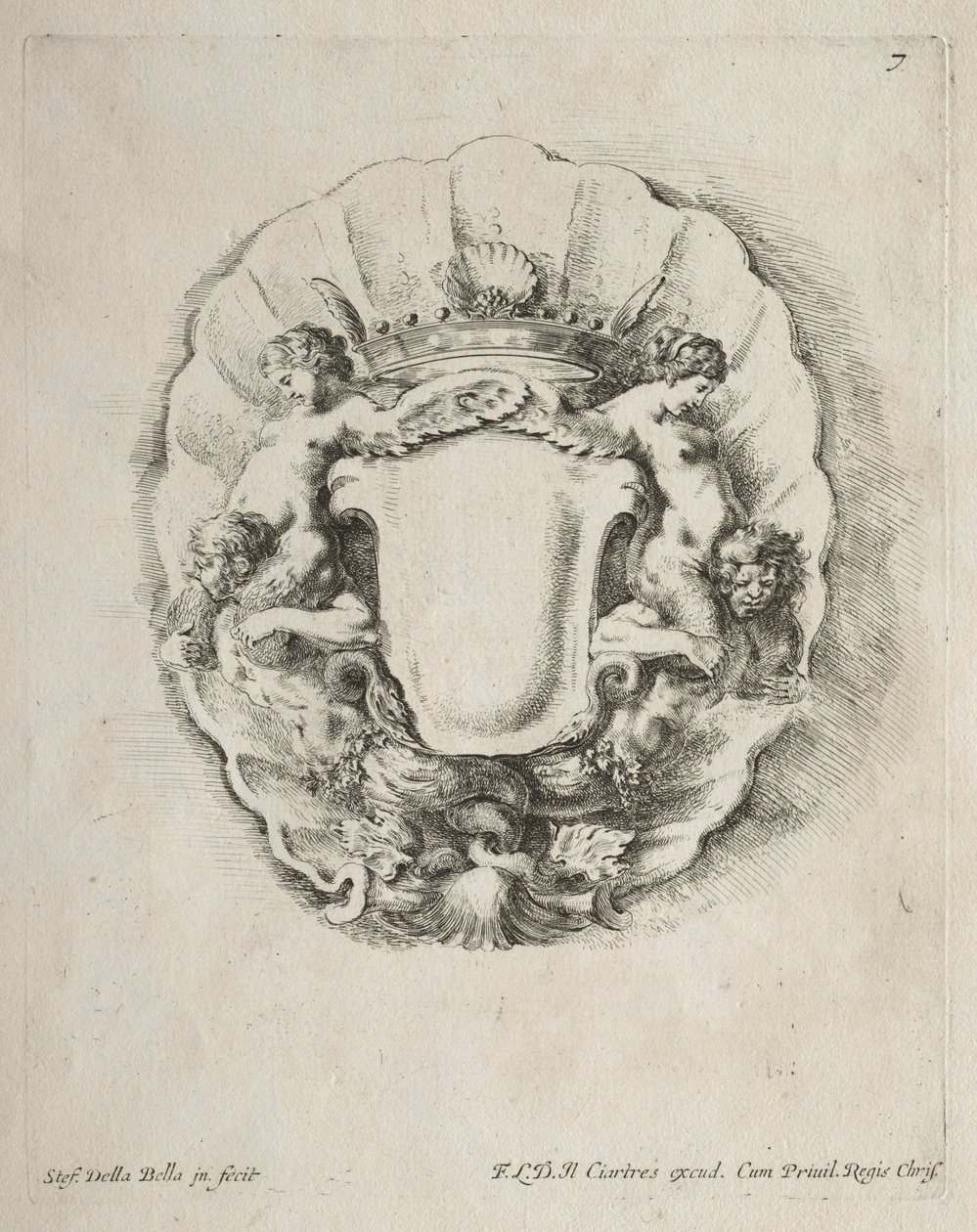 Collection de divers caprices et nouveaux dessins de cartouches et ornements : No 7 - Stefano della Bella