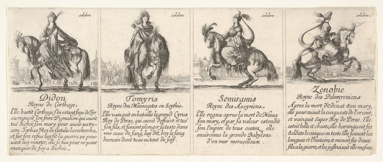Didon, Tomyris, Sémiramis et Zénobie, du 