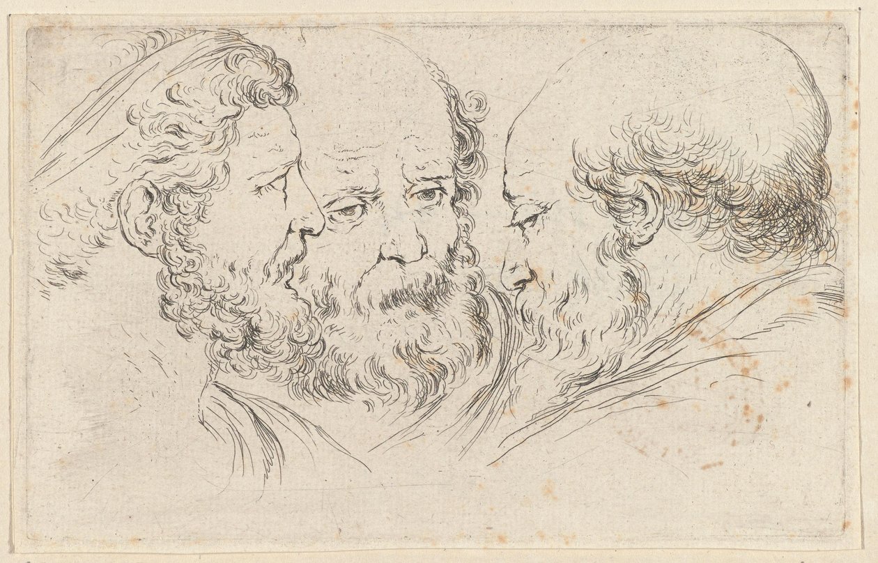 Trois têtes de philosophes - Stefano della Bella