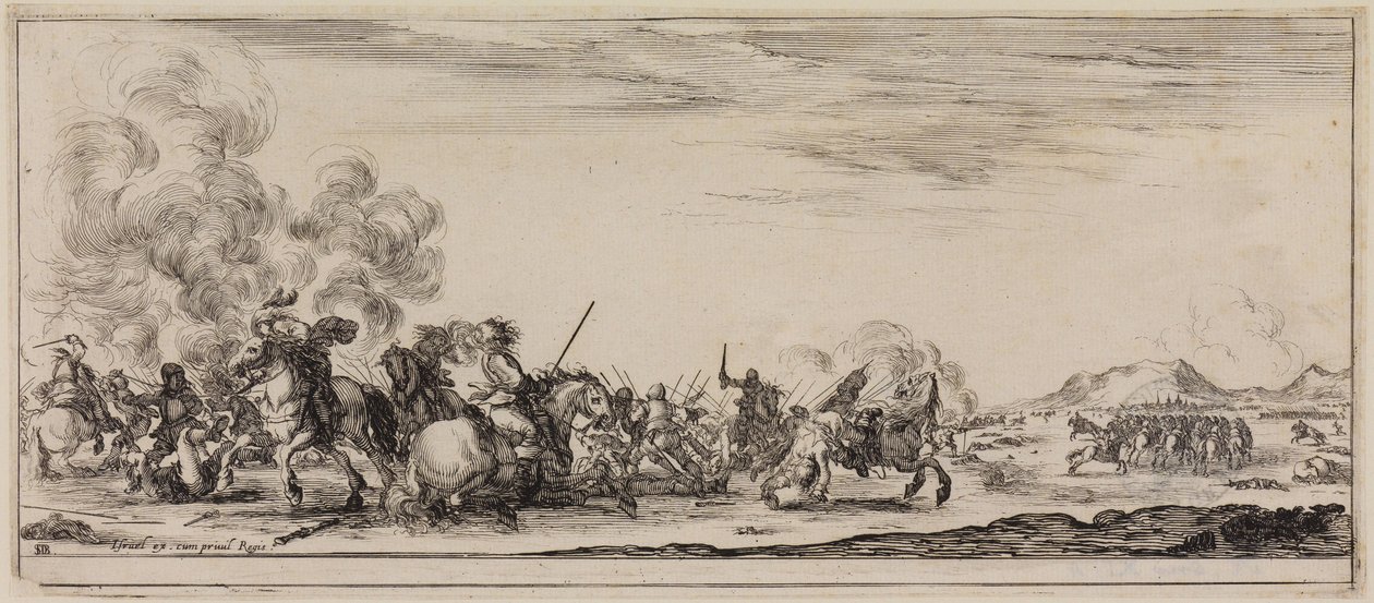 La paix et la guerre (Et pace et bello) : combat de cavaliers - Stefano della Bella