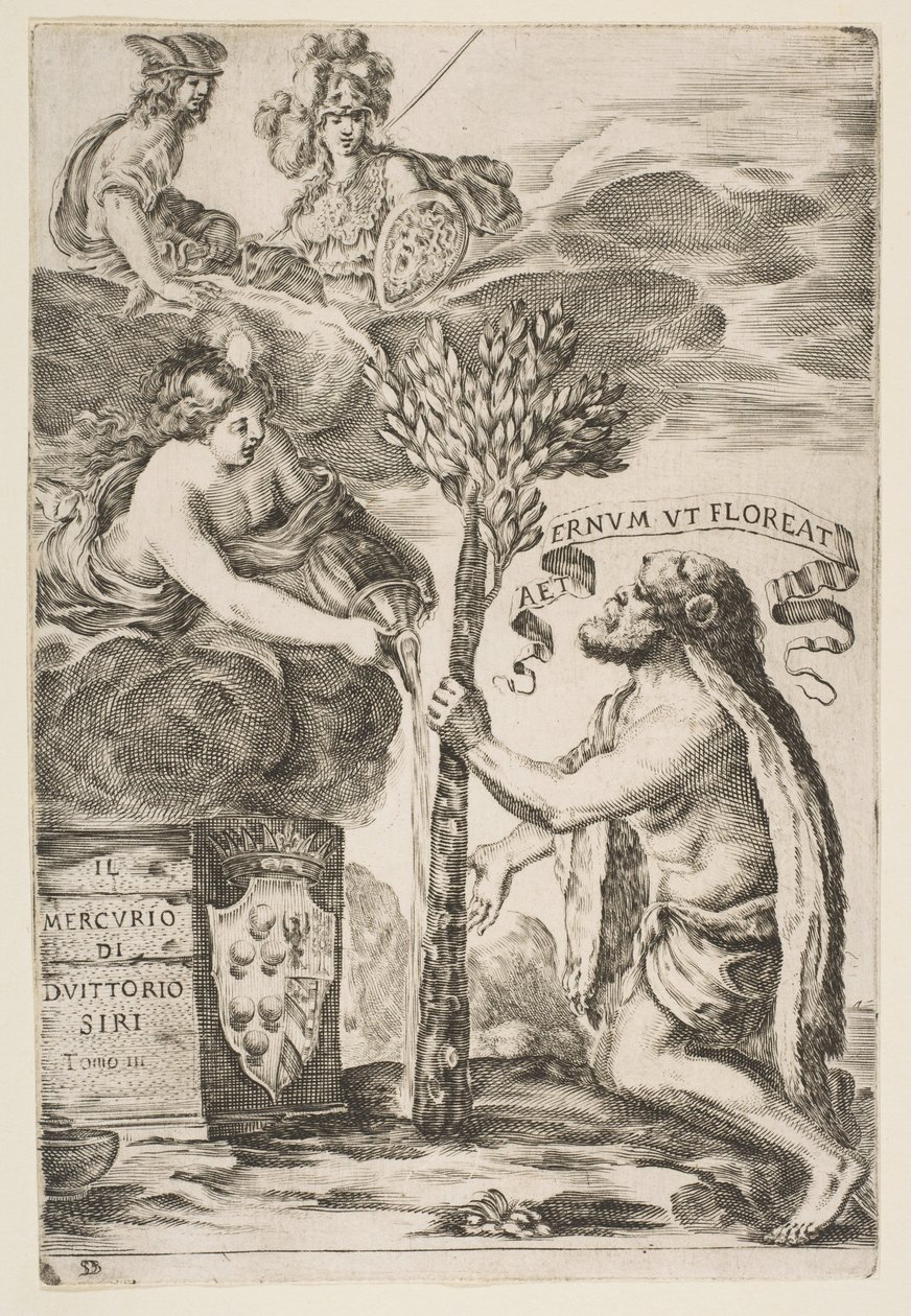 Frontispice pour Il Mercurio, III: Hercule plantant sa massue, 1652 - Stefano della Bella
