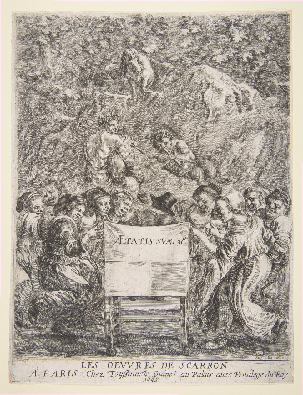 Frontispice pour Les Œuvres de Scarron, 1649 - Stefano della Bella