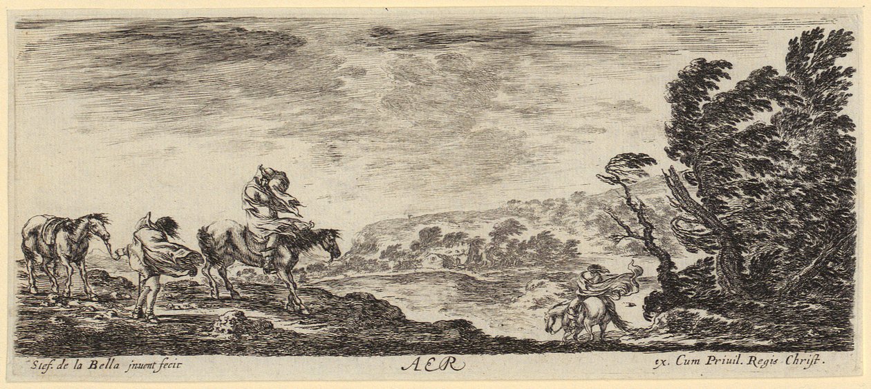 Combat en haute mer, feuille 5 de la série « La paix et la guerre » [Et pace, et bello] - Stefano della Bella