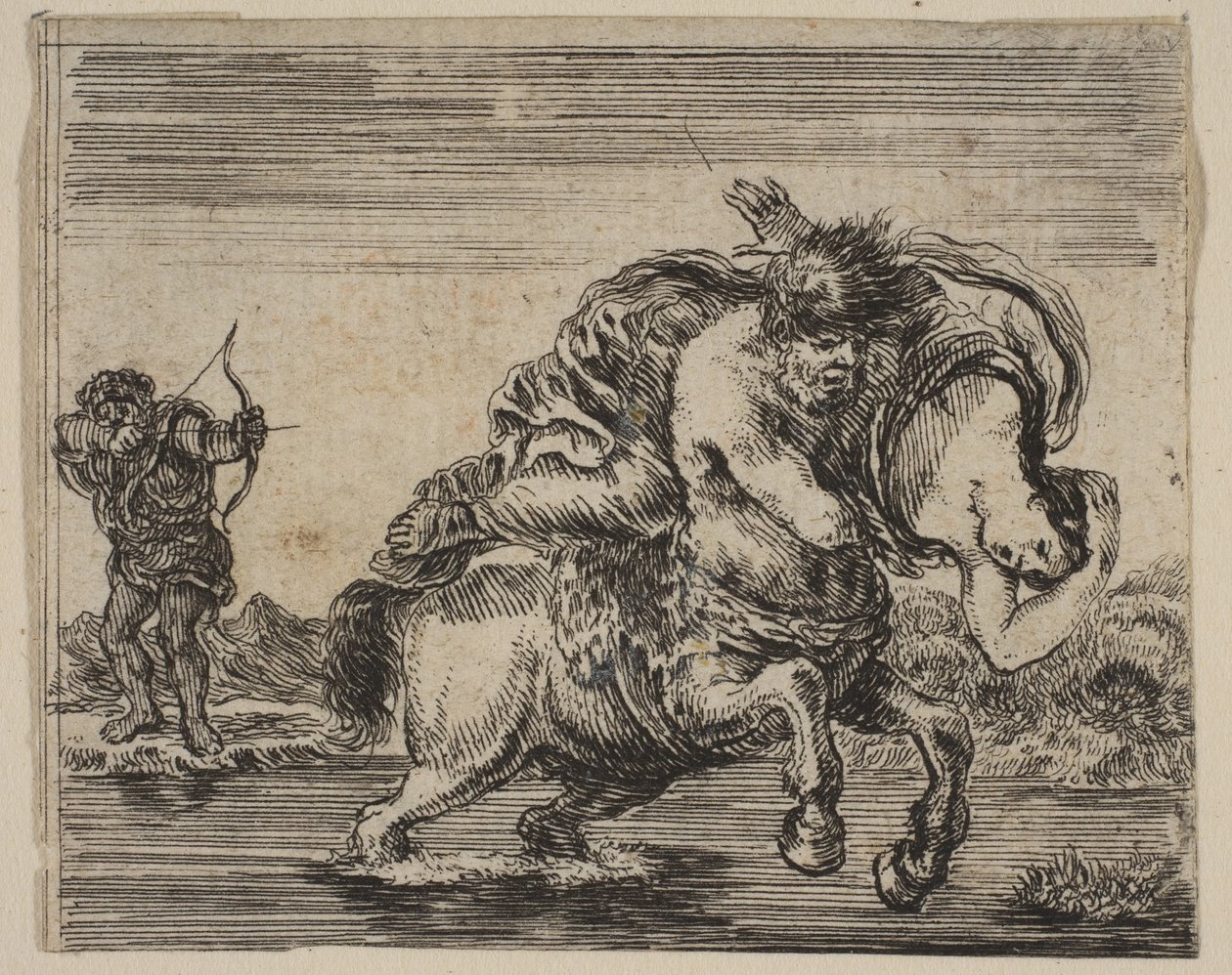 Hercule et Déjanire, du Jeu de la Mythologie - Stefano della Bella