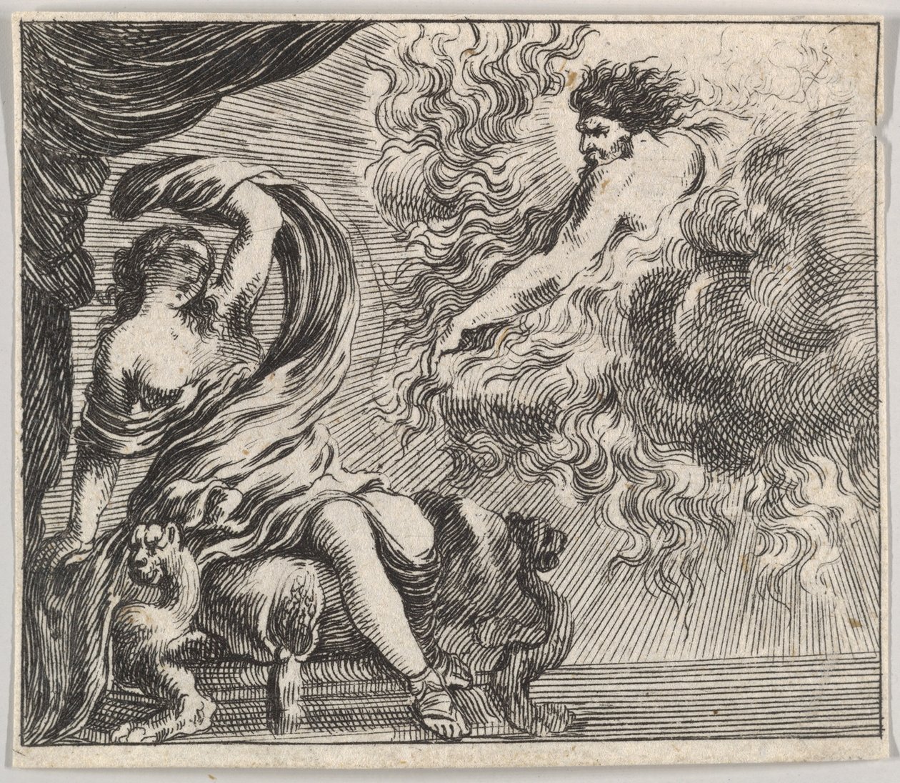 Jupiter et Sémélé, du Jeu de la Mythologie - Stefano della Bella