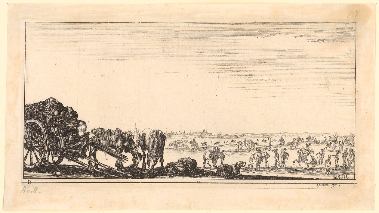 Chariot tiré par deux chevaux - Stefano della Bella