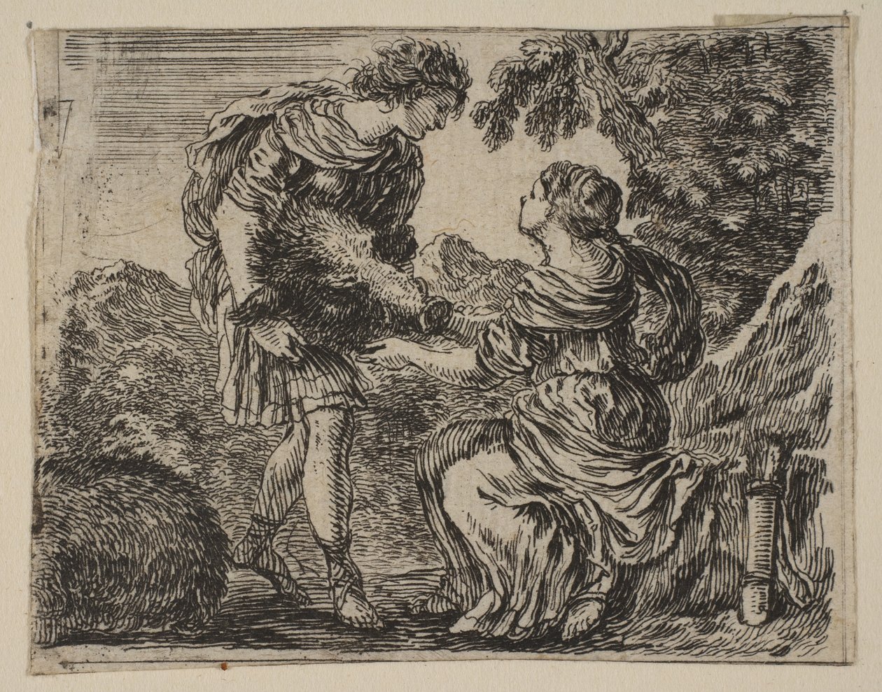 Méléagre et Atalante, du Jeu de la Mythologie - Stefano della Bella