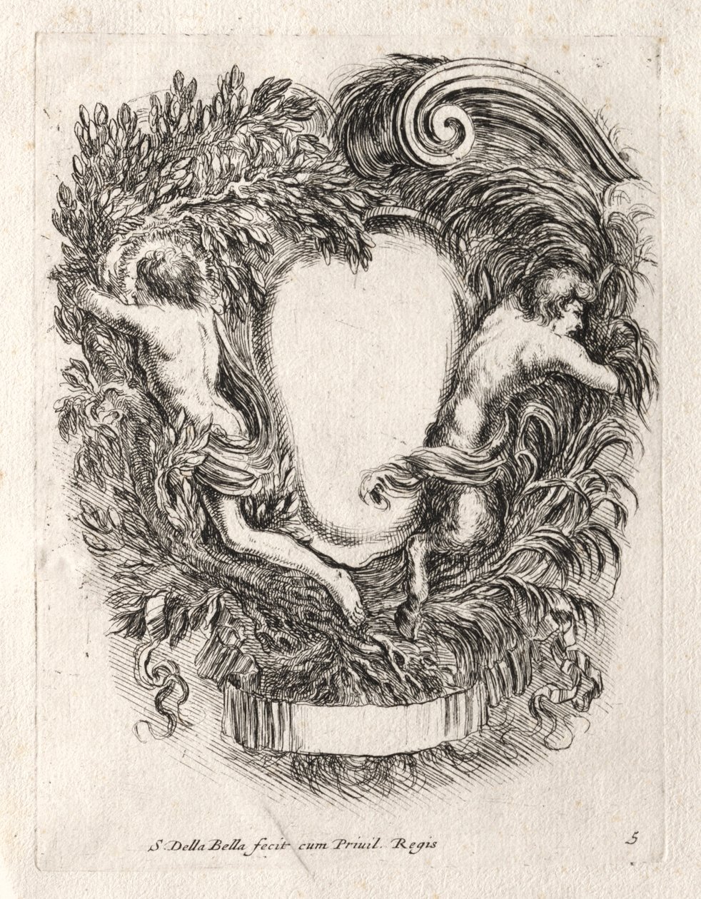 Nouveau modèle pour une cartouche, 1647 - Stefano della Bella