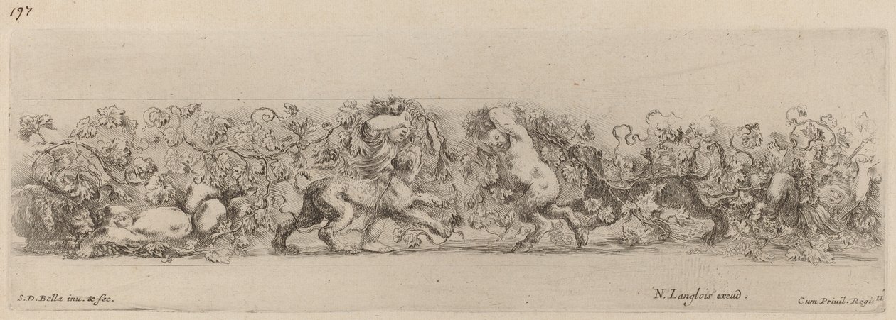 Frise ornementale avec vigne, probablement 1648 - Stefano della Bella