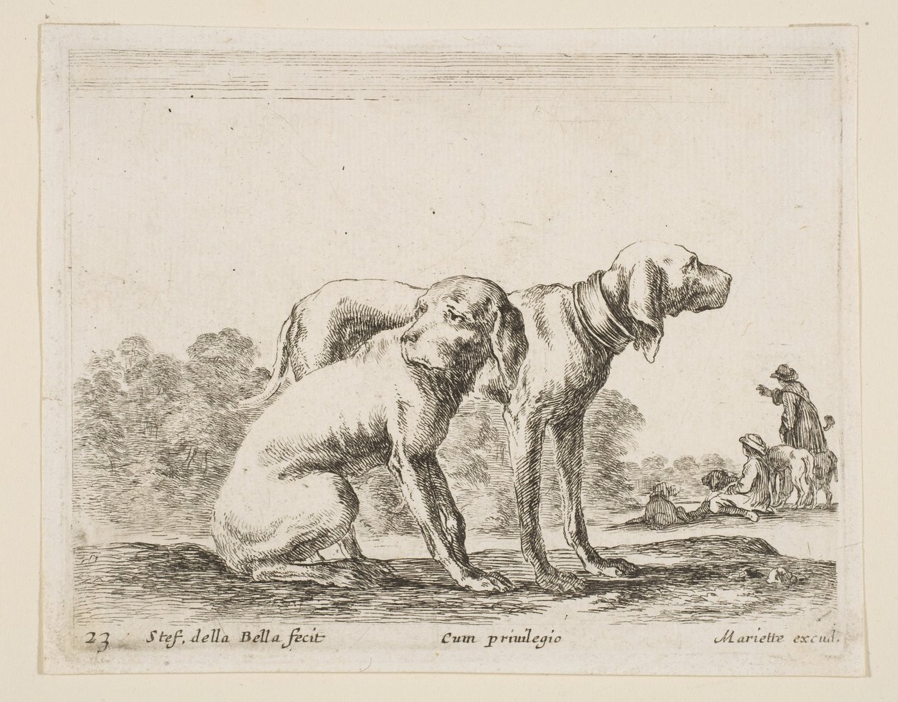 Deux chiens, de Diversi animali - Stefano della Bella