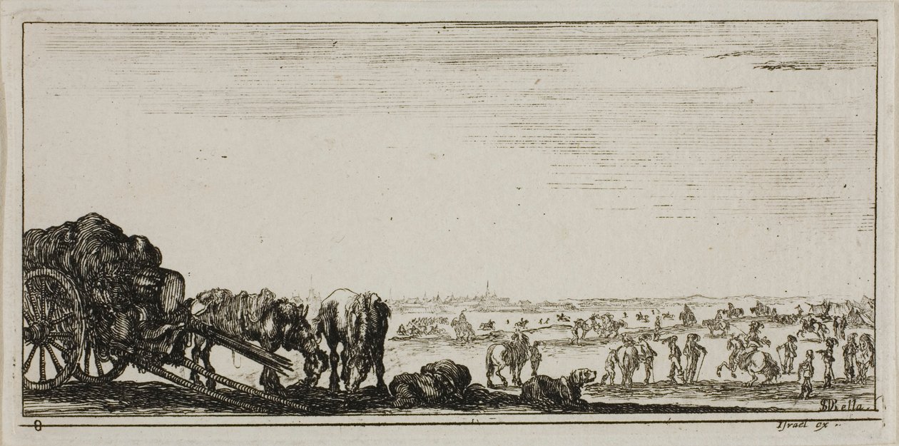 Planche huit des Dessins de plusieurs mouvements par des soldats - Stefano della Bella