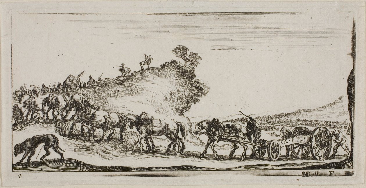 Planche quatre des dessins de plusieurs mouvements de soldats - Stefano della Bella