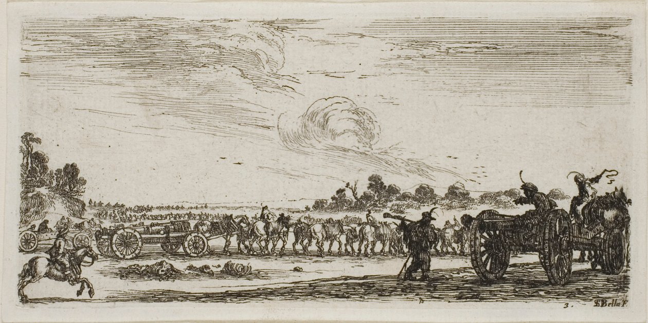 Planche trois des Dessins de plusieurs mouvements par des soldats - Stefano della Bella