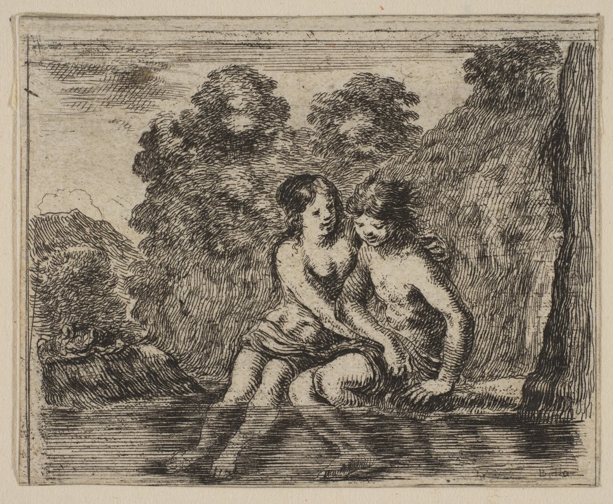 Salmacis et Hermaphrodite, du Jeu de la Mythologie, 1644 - Stefano della Bella