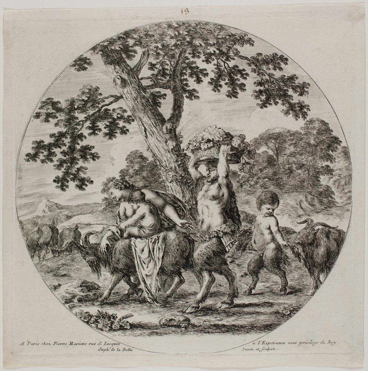 Famille de satyres marchant - Stefano della Bella