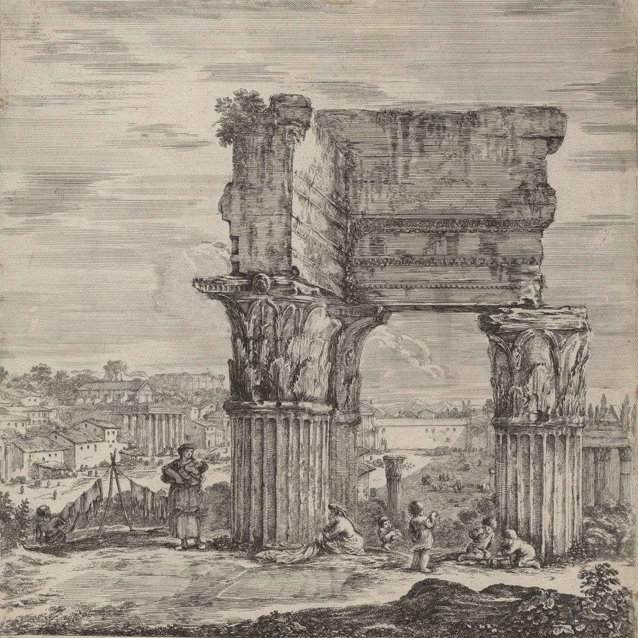 Temple de la Concorde et Forum romain, 1656 - Stefano della Bella