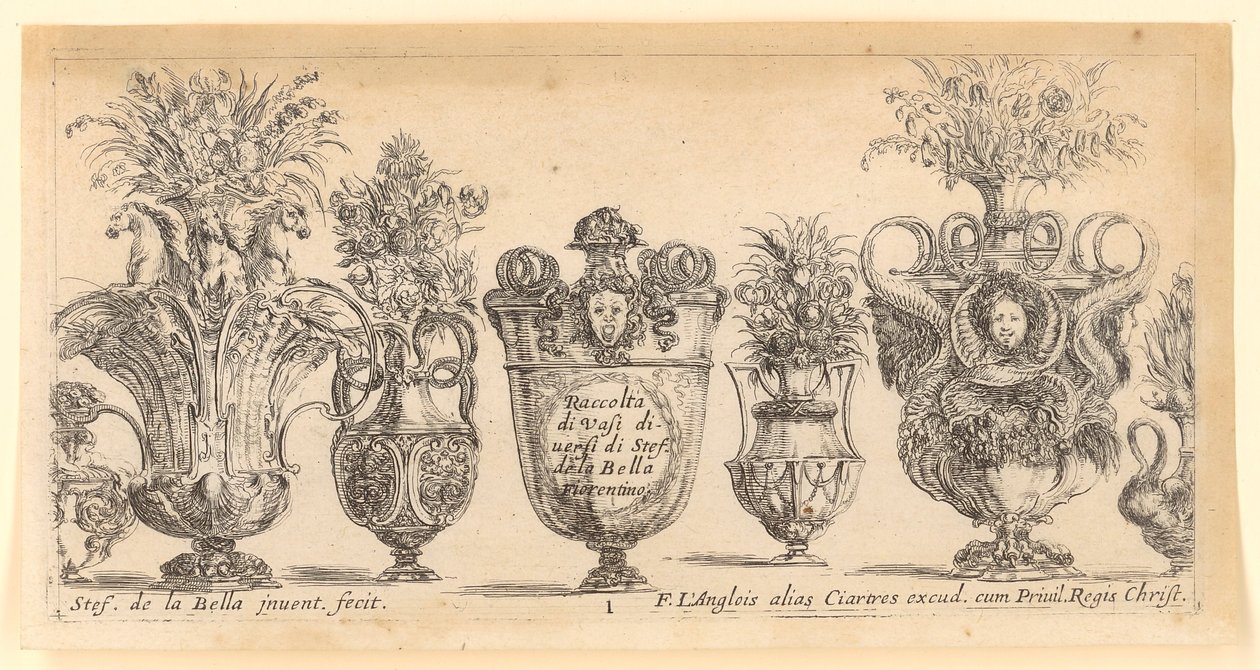 Page de titre de la série « Collection de vases divers » - Stefano della Bella